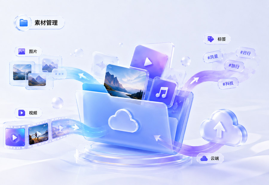 CreatorStudio 素材管理中心预览